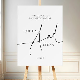 Minimalist Calligraphy Wedding Welcome Sign