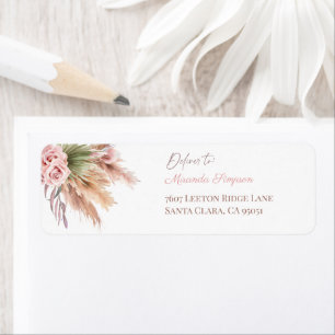 Minimalist Callygraphy Script Boho Pampass Grass Label