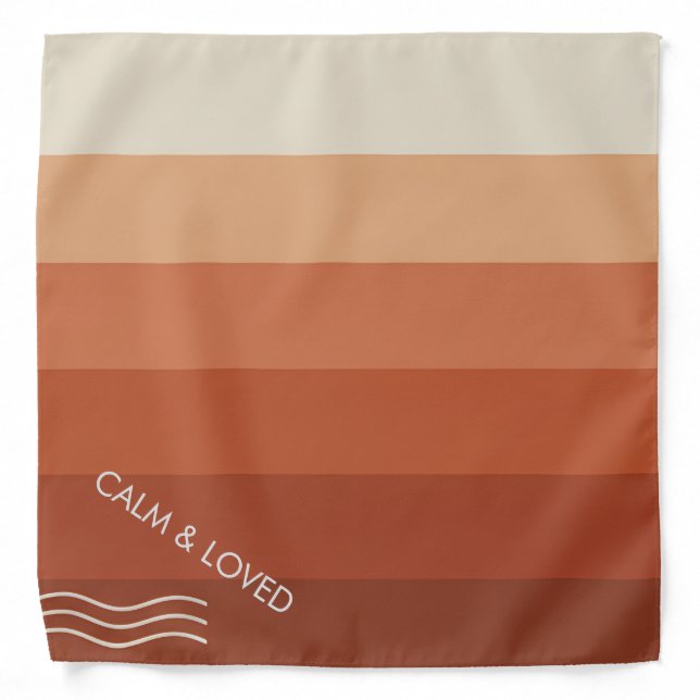 Minimalist Calm & Loved Dog Bandana (Front)