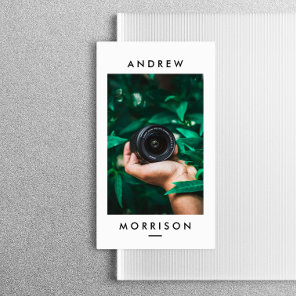 Minimalist Camera Photographer Business Card