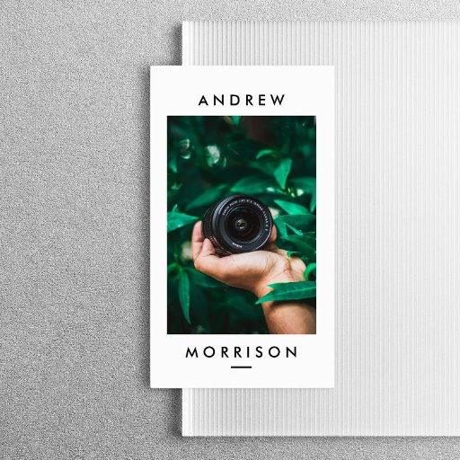 Customizable Minimalist Camera Photographer Business Card
