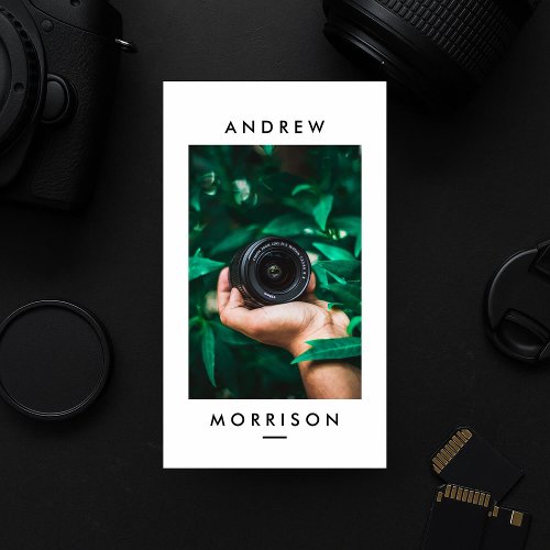 Minimalist Camera Photographer Business Card