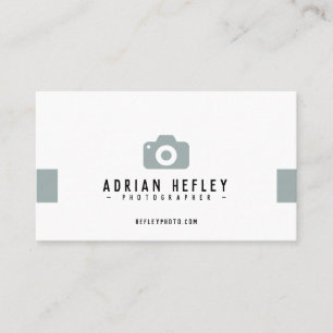 Minimalist Camera Photographer Mint Two Side Business Card