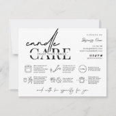 Minimalist Candle Care Card Warning Instructions (Front)