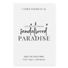 Minimalist Candle Jar Label Modern Black & White