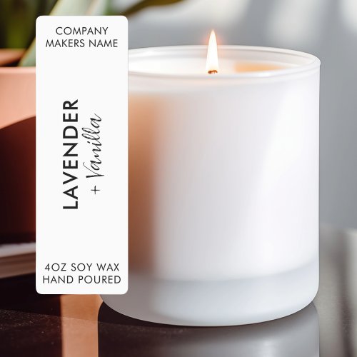 Minimalist Candle Jar Thin Vertical Label Set
