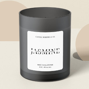 Minimalist Candle Square Label Personalized