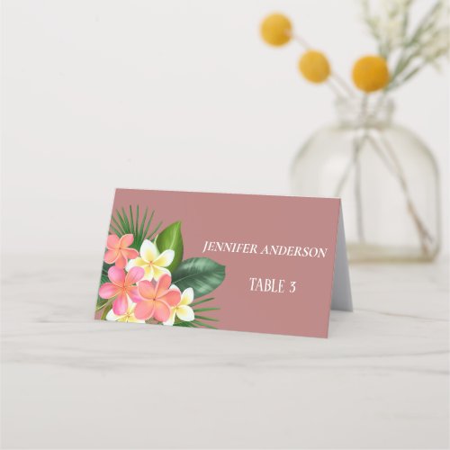 Minimalist Canyon Rose  Flower Wedding Place Cards