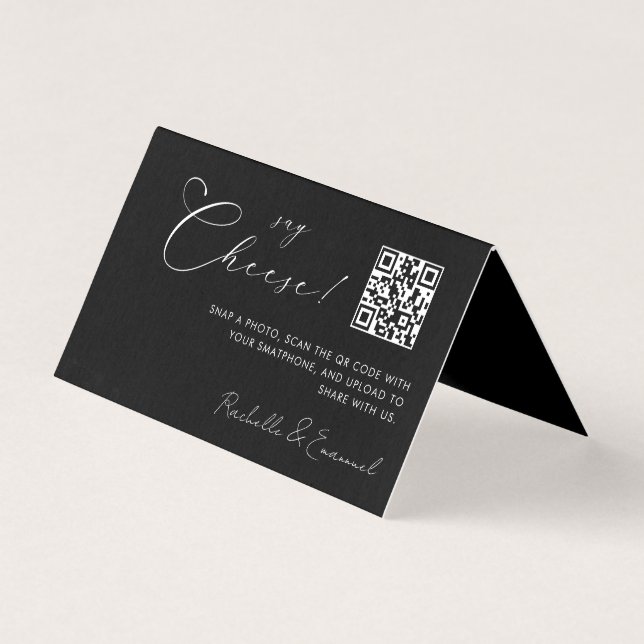 Minimalist Capture The Love QR code Folded Card (Front)