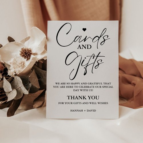 Minimalist Card and Gift Thank you Wedding Sign