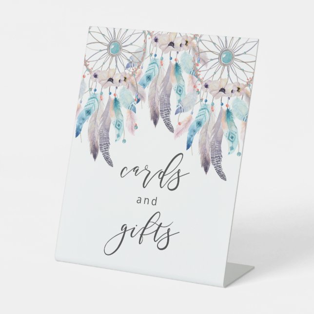Minimalist Cards and Gifts Bohemian Baby Shower Pedestal Sign (Front)