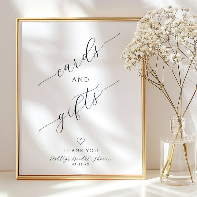 Minimalist Cards and Gifts Bridal Shower Sign (Cards & Gifts Party Sign)