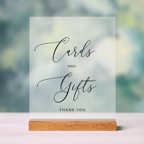 Minimalist Cards and gifts frosted Acrylic Sign