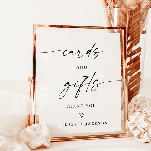 Minimalist Cards and Gifts Sign  Modern Wedding
