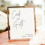 Minimalist Cards and Gifts Sign, Modern Wedding Poster<br><div class="desc">This Cards and Gifts Sign features a beautifully modern minimalist elegance to display at your shower,  wedding or special event. Easily edit most wording to match your event! Text and background colors are fully editable —> click the "Edit Using Design Tool" button to edit!</div>