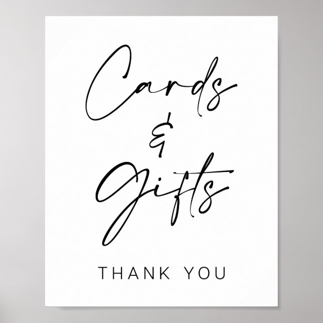 Minimalist Cards and Gifts Wedding Table Sign (Front)
