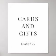 Minimalist Cards Gifts Bridal Shower Sign