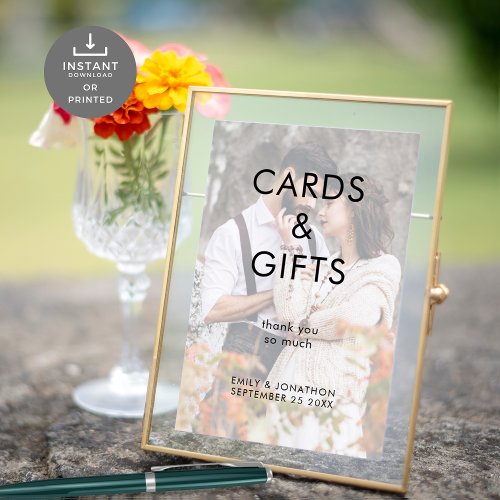 Minimalist Cards Gifts Photo Overlay Wedding Sign