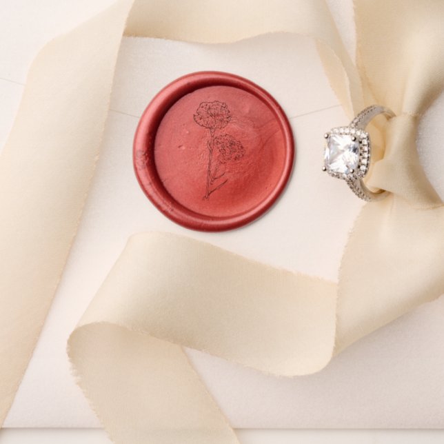 Minimalist Carnations Flower Wedding Wax Stamper (Insitu (Wedding))