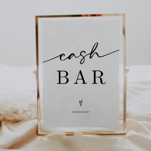 Minimalist Cash Bar Wedding Sign