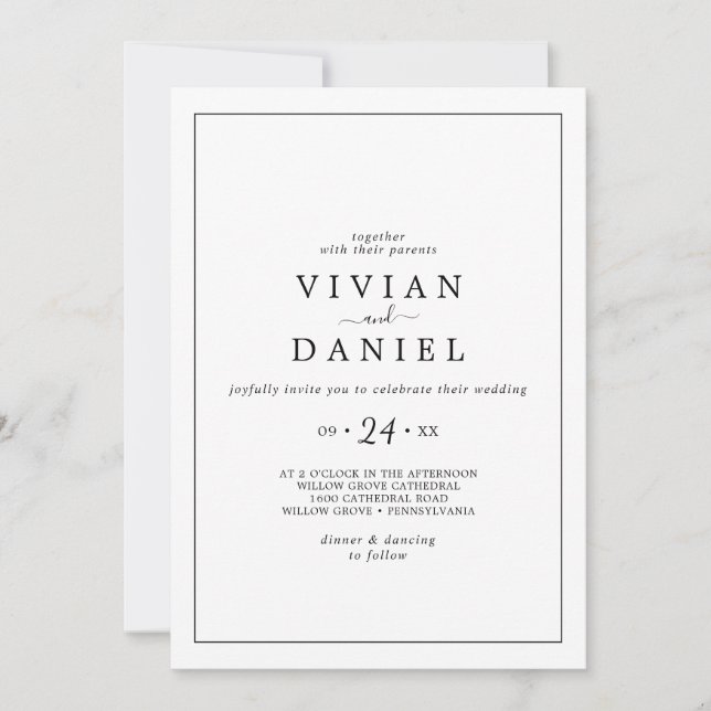 Minimalist Casual Wedding Invitation (Front)