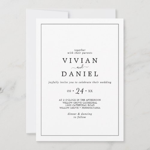 Minimalist Casual Wedding Invitation