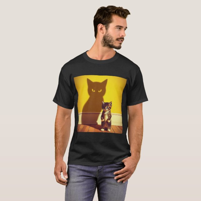 Minimalist Cat Art T-Shirt  (Front Full)