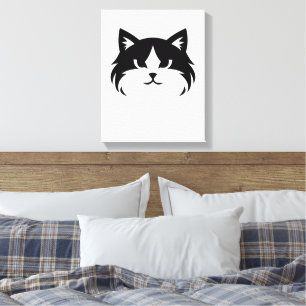 Minimalist Cat Face Canvas Print