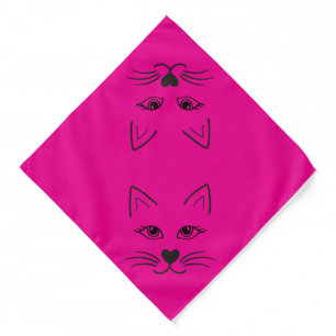 Minimalist Cat Face - Elegant and Adorable Cat Bandana