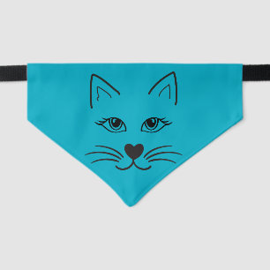Minimalist Cat Face - Elegant and Adorable Pet Bandana Collar