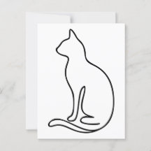 Minimalist Cat Line Art – Black Outline Silhouette