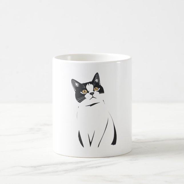   Minimalist Cat Line Art Mug – Elegant & Modern F (Center)
