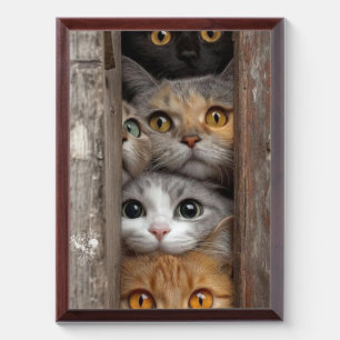 Minimalist Cat Line Art Wall Poster  Award Plaque