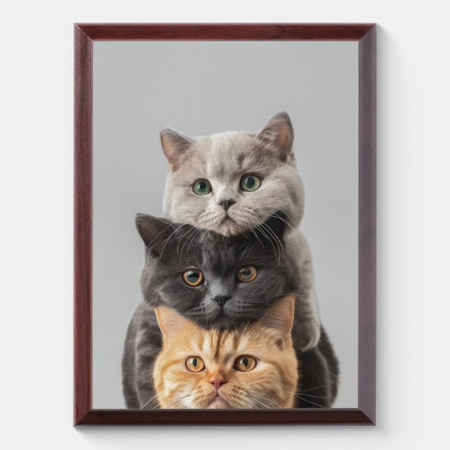 Minimalist Cat Line Art Wall Poster  Award Plaque (Vertical)