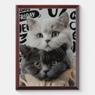 Minimalist Cat Line Art Wall Poster  Award Plaque