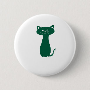 Minimalist Cat Silhouette Patches & Buttons