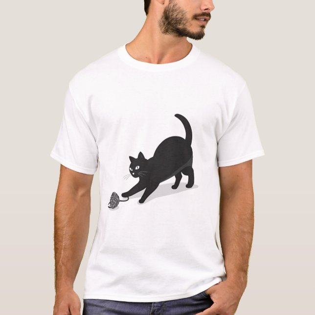 Minimalist Cat Vector | Funny T-Shirt Design (Front)