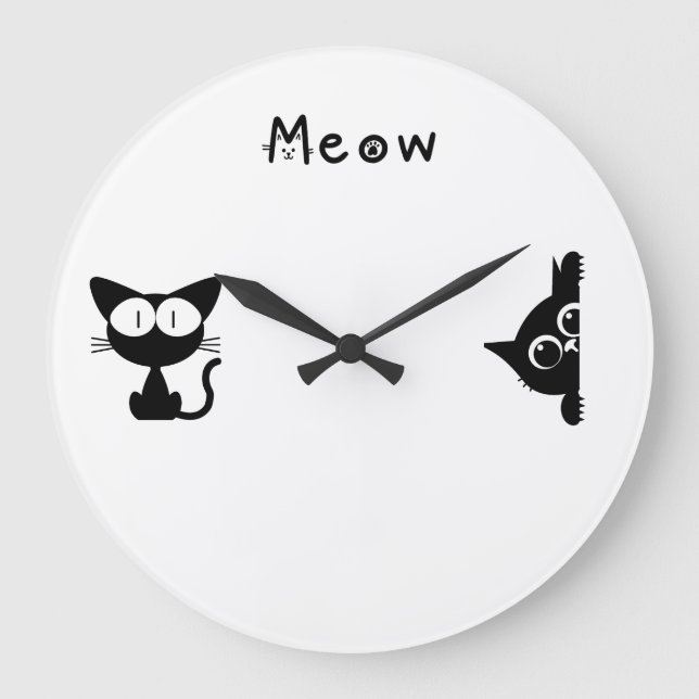 Minimalist Cat Wall Clock (Front)
