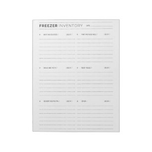 Minimalist Categories Freezer Inventory Organize Notepad
