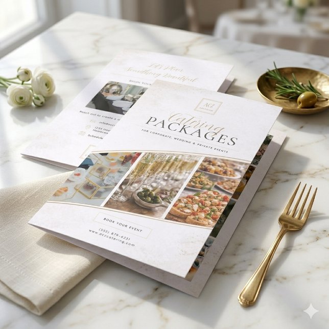 Minimalist Catering Menu Brochure Template (Creator Uploaded)