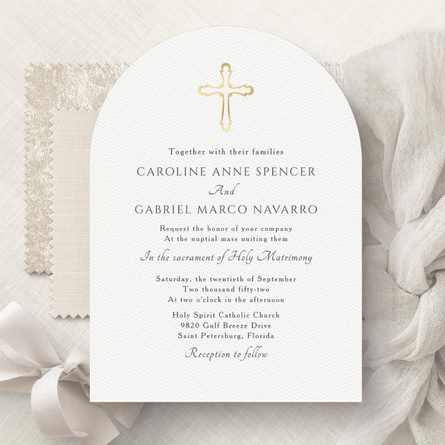 Minimalist Catholic Mass Wedding Invitation (Creator Uploaded)