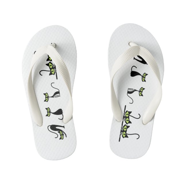 Minimalist Cats Boys' Flip Flops - Cute Kitten Art (Footbed)