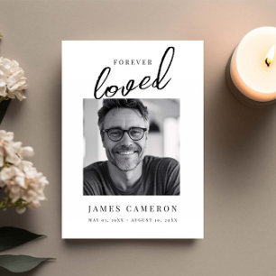 Minimalist Celebration of Life Funeral Photo Invitation