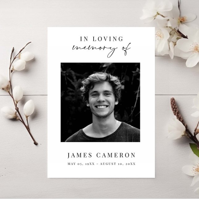 Minimalist Celebration of Life Funeral Photo Invitation (Creator Uploaded)