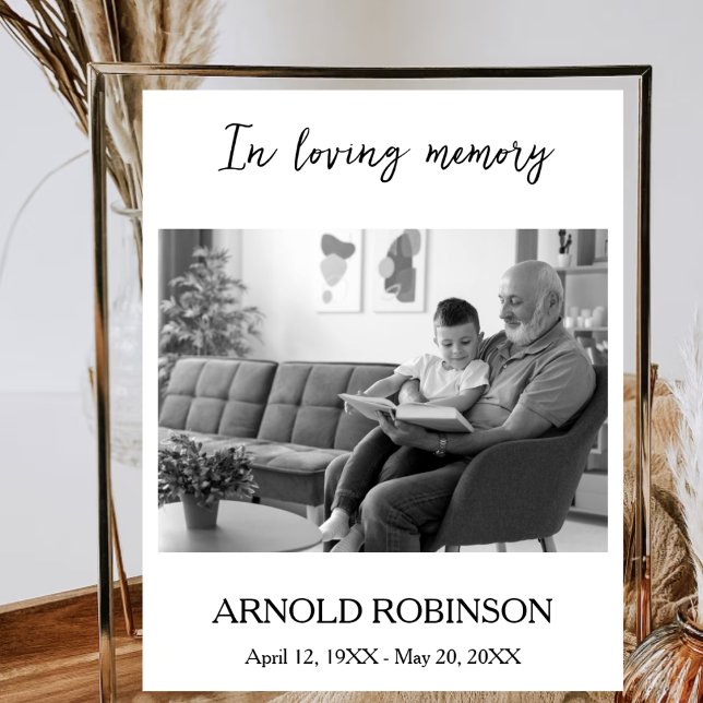 Minimalist Celebration of Life Funeral Welcome Poster (Creator Uploaded)