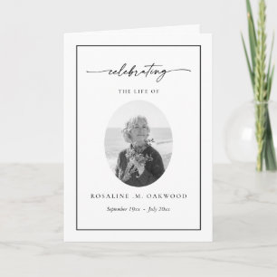 Minimalist Celebration of Life Memorial Funeral Program