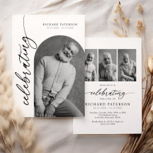 Minimalist Celebration of Life Photo Invitation