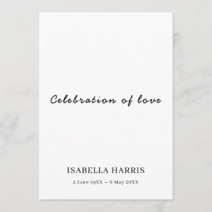 Minimalist Celebration of Life Service Design Program