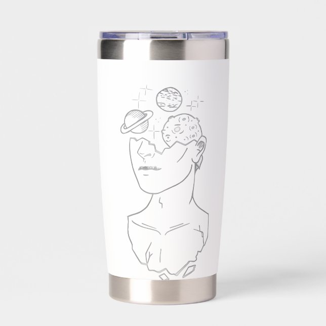Minimalist Celestial Statue Aesthetic Insulated Tu Tumbler (Front)