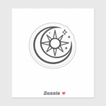 Minimalist Celestial Sun Moon Car Decal Sticker
